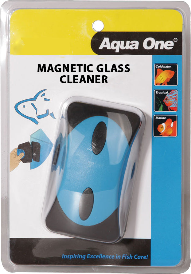 Aqua one magnetic aquarium glass cleaner up to 8mm