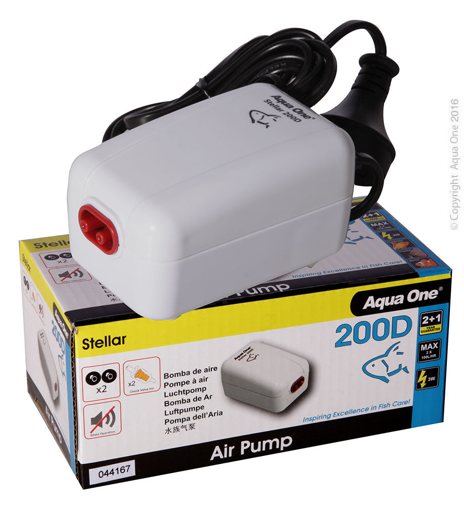 Aqua one stellar 200 air pump single outlet