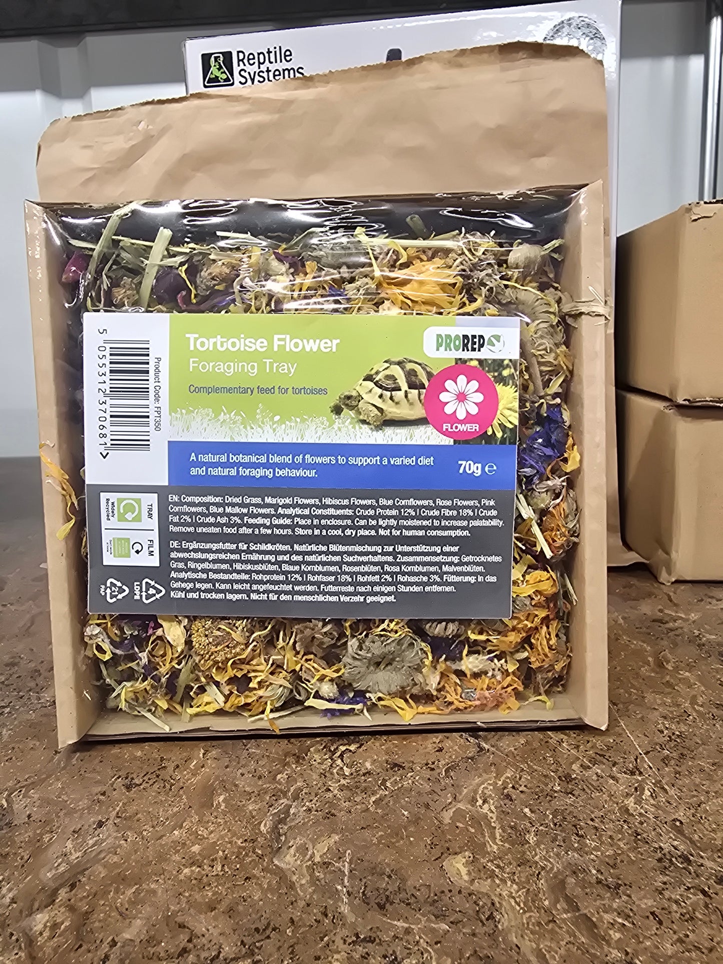 Pr tortoise flower foraging tray 70g