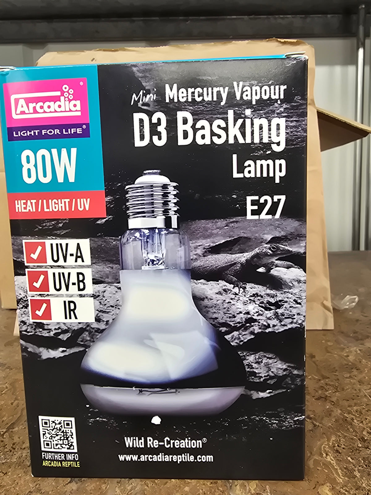 Arcades mini mercury vapour basking lamp 80w